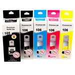 Чернила INKO 105/106 для принтеров Epson L7160, L7180 (Eco Tank 105 - 127 ml, 106 - 70 ml) комплект 5 цветов