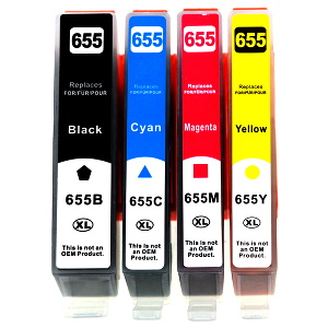 Комплект картриджей INKO 655 для HP Deskjet Ink Advantage 3525, 3625, 4615, 4625, 5525, 6525 (4 цвета)